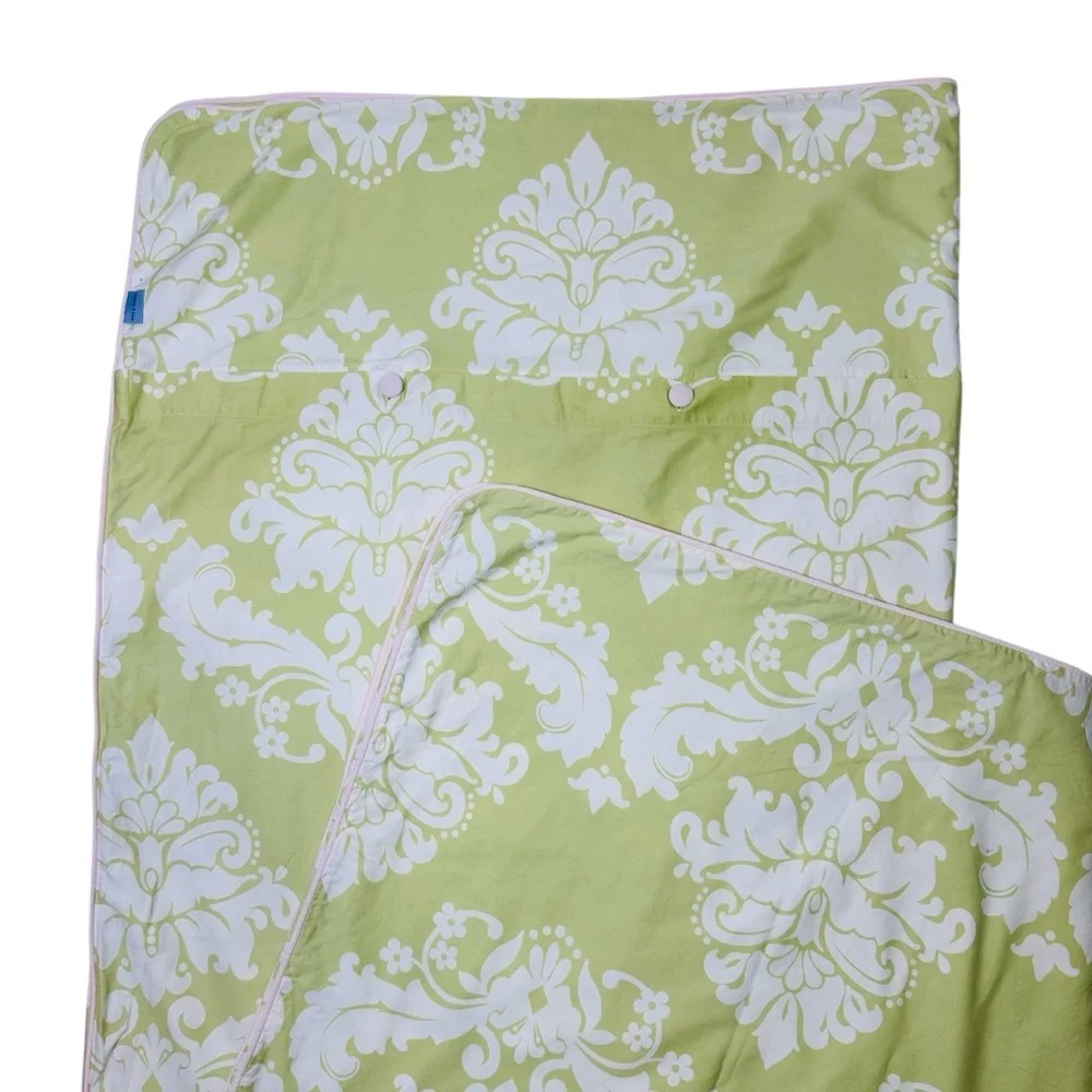 SERENA & LILY Green & White Twin Duvet Cover, Euro Sham & Standard Pillow Cover